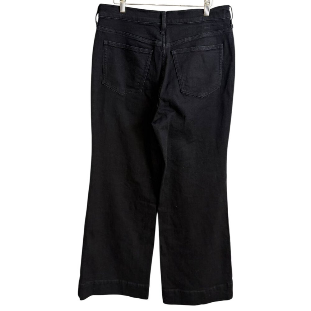 J‎ Crew Womens 96 Denim Trouser Wide Leg Jeans Black 29 Minimalist Stretch - Picture 3 of 7